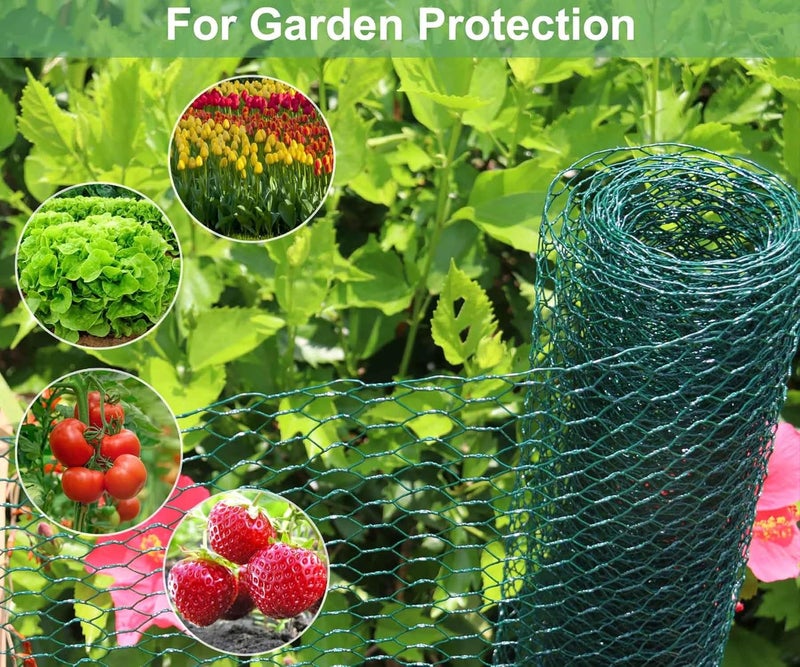 Mklsit Chicken Wire for Floral Arrangements, 15.7 x 157 Inches Green Mesh, 0.6 Inch Hexagonal Galvanized PVC Coated Netting Fence for Crafts, Poultry, Garden - Image 4